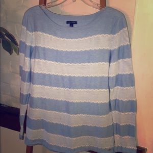 Tommy Hilfiger Casual Blue & White Striped Sweater